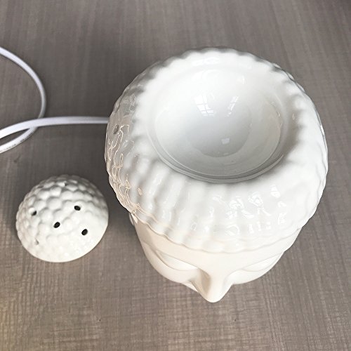 Moylor Porcelain Zen Buddha Head Status Electronic Essential Oil Warmer Scented Candle Tart Burner Night Lamp for Aromatherapy Spa Sleep Yoga - Thumbnail 5