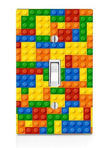 Colorful Bricks Design Print Image Light Switch Plate by Trendy Accessories