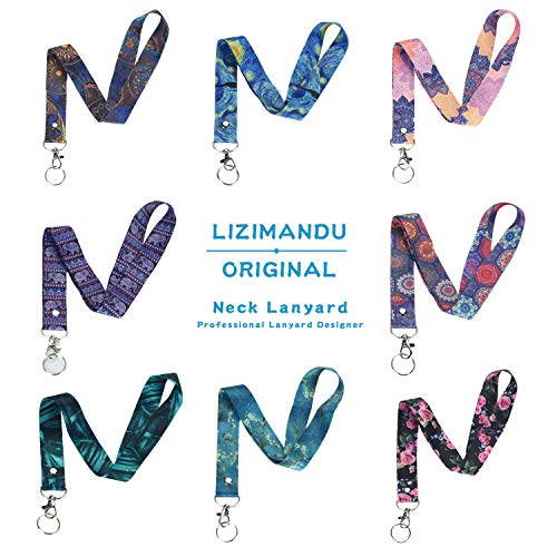 Lanyard, Lizimandu Keychain Holder Flat Lanyards with Swivel Hook Attachment (1-Purple Elephant)