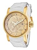 Invicta S1 Rally Gold Textured Dial White and Beige Silicone Mens Watch 19546