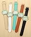 Women's Fashion World Map Pattern Casual Quartz Leather Dress Watch Mint Green/Gold