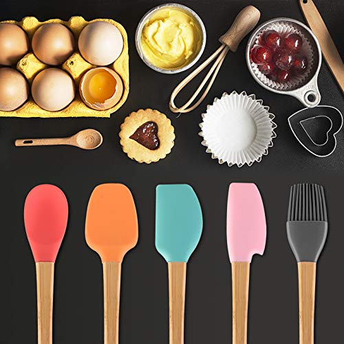 Mini Silicone Spatula Tiny Kitchen Utensils Set of 5 Nonstick Cookware