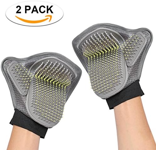 Xing Ruiying Pet Grooming Glove for Brush ，Shower and Massage Gloves /Skin care / cleaning / Hair Removal / Massage Dog / Cat / Rabbit /Pet Grooming and Pets’ Hair Removal Tool 2er pack