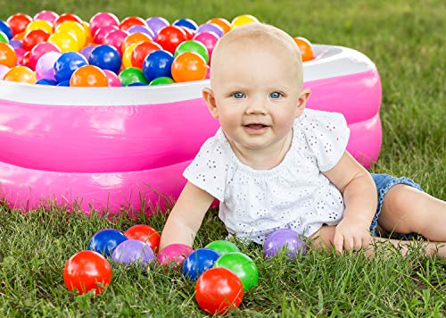 FoxPrint Soft Plastic Kids Play Balls - Non Toxic, 100 Phthalate & Bpa Free - Crush Proof & No Sharp Edges; Ideal for Baby or Toddler Ball Pit, Kiddie Pool, Indoor Playpen & Parties, 100 Balls
