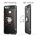 Orzero TPU + PC Hybrid Dual Layer Case Compatible for Huawei Honor 7X, Huawei Mate SE Full Body Heavy Duty Protection 360 Rotating Metal Ring (Adsorbed Iron Plate) - Black
