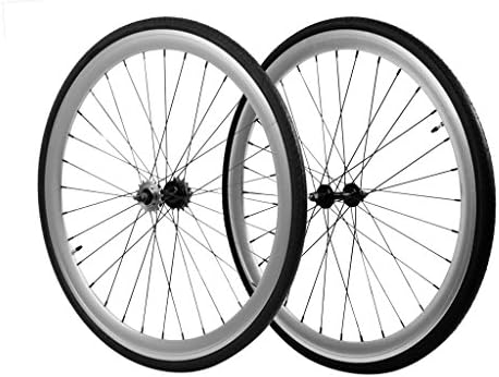 Fixie Wheels Set Fixed Gear Flip-Flop Rear Wheels Chrome 45mm w/Kenda Tires 25c