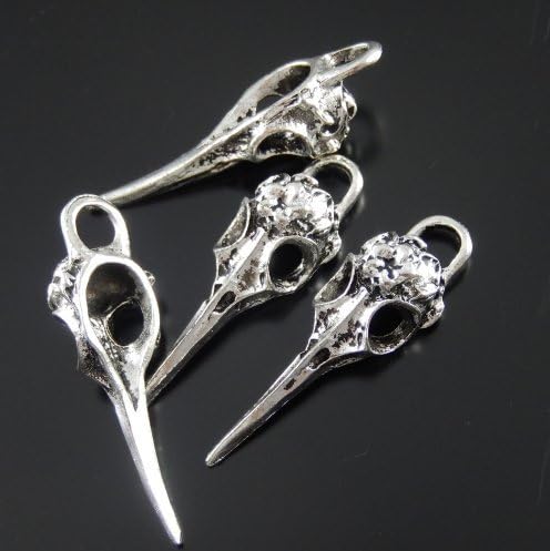 5 Bird Skull Charms Raven Skull Pendant Necklace 3813mm (NS713)