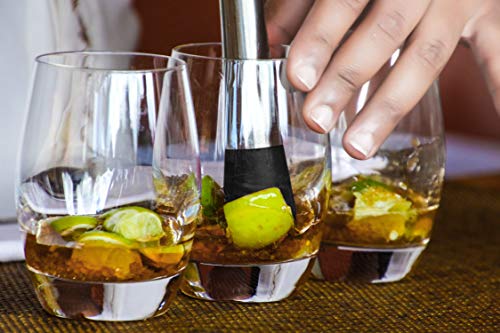Spirited Premium Cocktail Shaker 8-teiliges Bar-Set mit Edelstahl Cobbler Shaker, Rührlöffel, Stößel, 4 Likörausgießer… – Bild 6