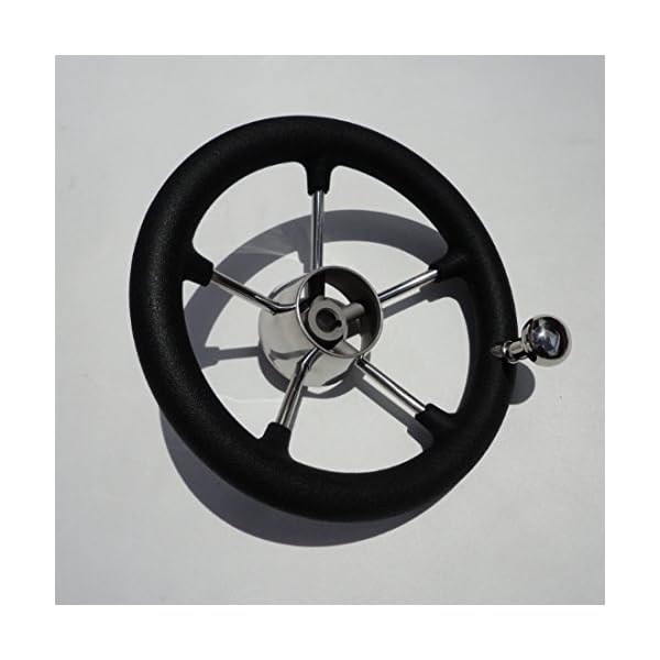 Yacht-Boat-SS-Wheel-With-PVC-Foam-Knob-5-Spoke-Size-115