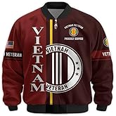 Vietnam Military Veteran Jackets - Military Bomber Jacket, Premium Waterproof Coat, Veterans Day Gift, Full Size S - 6XL