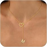 Thaivor Valentines Day Gifts for Women Her - Initial Heart Necklace for Women 14k Gold Plated Cubic Zirconia Letter Pendant Necklace Dainty Necklaces Trendy Y Necklace Fashion Jewelry Gifts