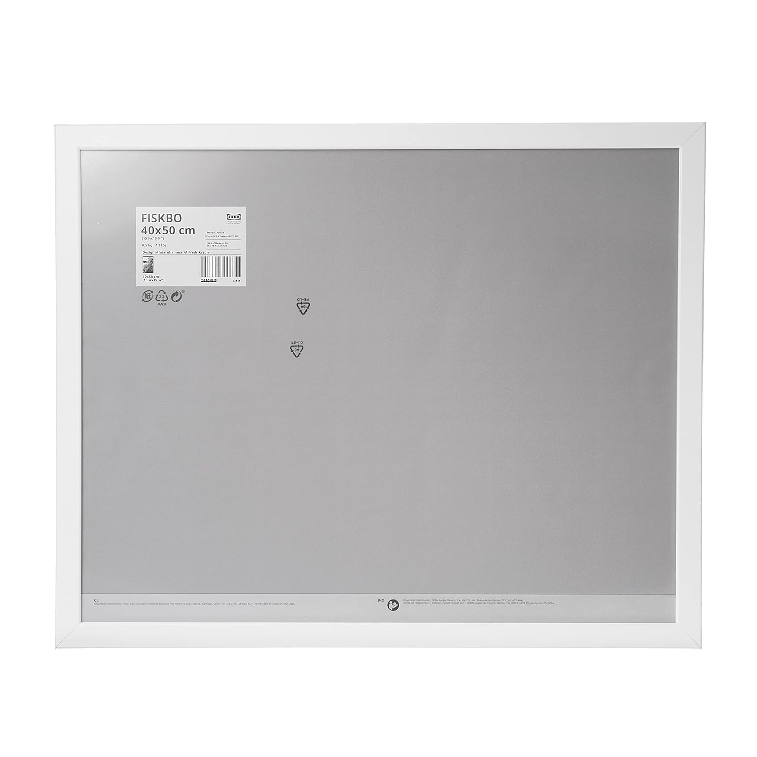 Ikea FISKBO Large Poster Frame, Plastic & Fibreboard, 40x50 Centimetres, White [Single Frame]