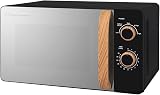 Russell Hobbs 17L 700W Scandi Compact Microwave Black Wood Handle Dials