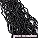 Eerya 6Packs Goddess Faux Locs Crochet Hair Braids Wavy with Curly Ends Synthetic Hair Extensions Fauxlocs Fiber Braiding Hair Afro Kinky Soft Dread Dreadlocks (18Inch Natural Black #1B)thumb 4