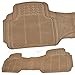 BDK Heavy Duty Rubber Floor Mats - Universal for Car Truck SUV - Full 3pc Set in Beige