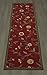 Machine Washable Floral Leaves Design Non-Slip Rubberback 2x7 Traditional Runner Rug for Hallway, Kitchen, Bedroom, Living Room, 1'10