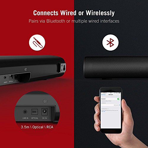 image for (Updated Version) Soundbar, TaoTronics Sound Bar Wired and Wireless Bl