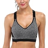 ATTRACO Women's High Support Sports Bra Cross Back Wireless Workout Tank Top