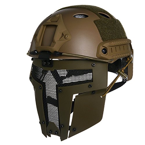VILONG Airsoft Mask Outdoor Sports Tactical Paintball mask Full Face Skull CS Mask With double filter fan CS edition Perspiration Dust Face Guard (Steel Yellow)