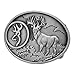 Buckle Rage Adult Unisex Buck Hunter Whitetail Deer Emblem Belt Buckle Silver