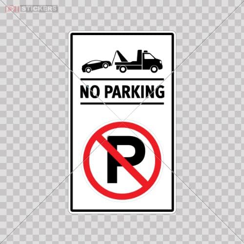 Decals Stickers Warning Caution No Parking Wall Art Decor Doors Factory Roommates Note Book Garage Hedge Entrance Parking Size: 5 X 2.9 Inches Vinyl color print