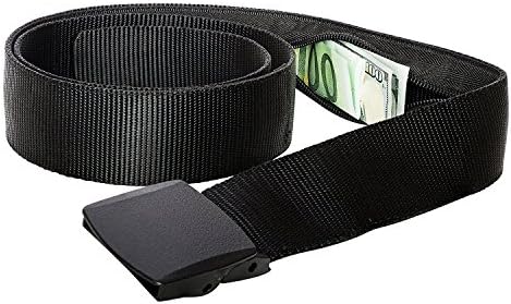 Zero Grid Travel Security Belt - Hidden Money Pouch - Non-Metal Buckle
