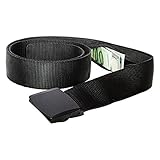 Zero Grid Travel Security Belt - Hidden Money Pouch - Non-Metal Buckle, Black