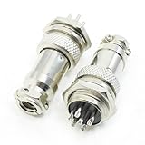 uxcell 2Pcs Aviation Male Female Connectors 6 Pin for 16mm Panel Hole
