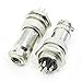 uxcell 2Pcs Aviation Male Female Connectors 6 Pin for 16mm Panel Hole