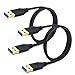 Besgoods USB 3.0 Type A Male to Male Cable - 2-Pack 3FT/1M Braided USB Cable for Data Transfer, Hard Drive Enclosures, DVD Player, Laptop Cooler and More