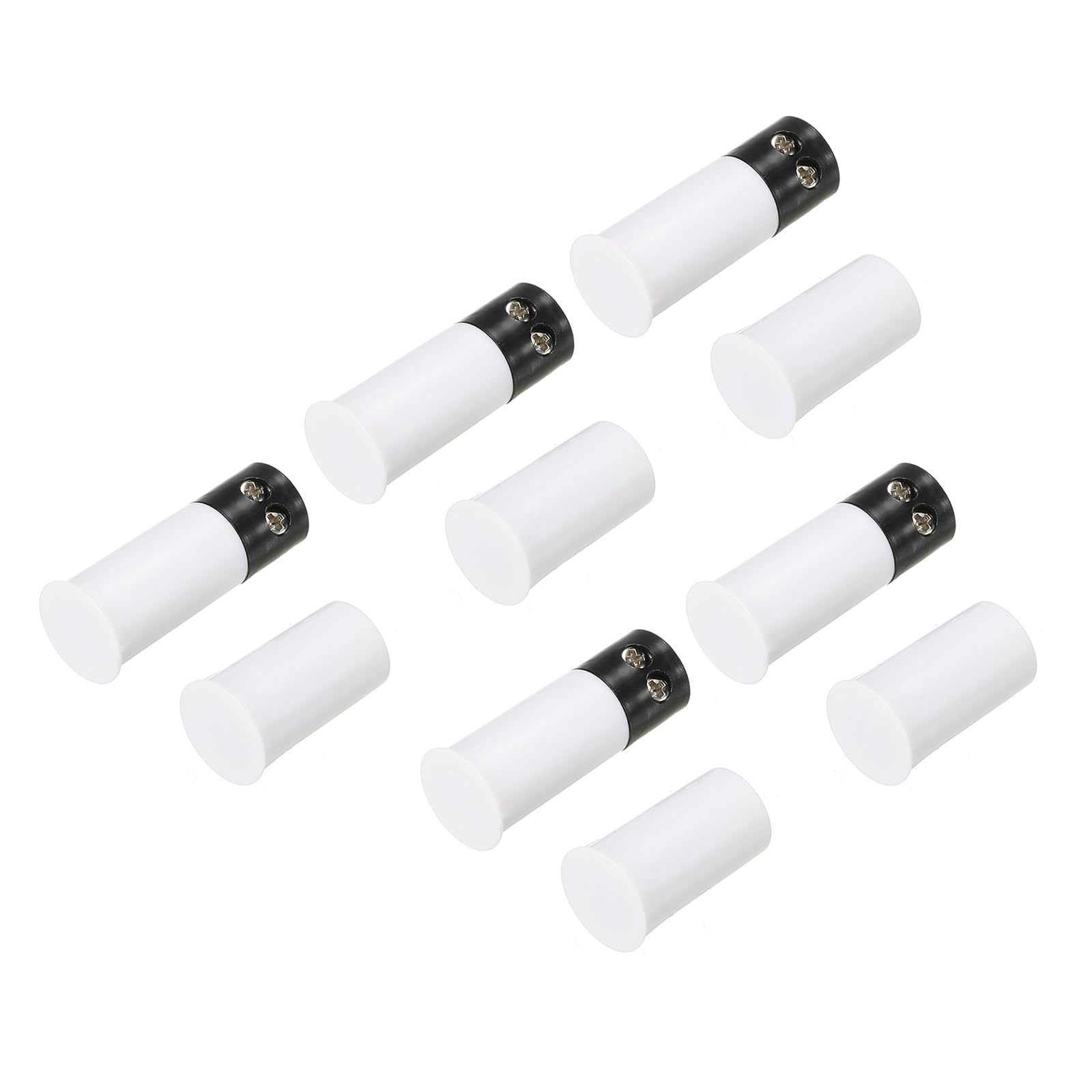 PATIKIL Magnetic Reed Switch, 5 Pack NC Wired Recessed Door Sensor Window Contact Switch for Alarm System, White Black