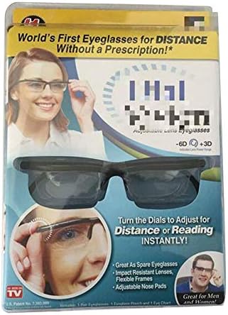 Adjustable Lens Eye Glasses Dial Vision Variable Focus Men Women Eyewear for Distance Reading Non-Prescription Lenses