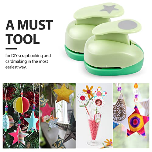 UCEC Paper Punch, 6 Pcs Circle and Star Hole Punch, 3/8", 5/8", 1 Inch