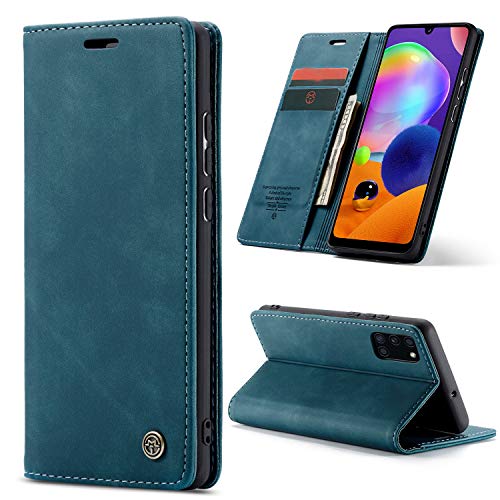 BOUNCEBACK Samsung Galaxy A31 Case Cover Flip Flap Back Stand Case/Cover for Samsung Galaxy A31 - Cool Blue