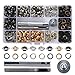 Grommet Kit 1/4 Inch Grommets Metal Eyelets 400 Sets with 3 Pieces Install Tool Good for Cloth Shose Garments Leather DIY Creft (6mm 4 Colors)