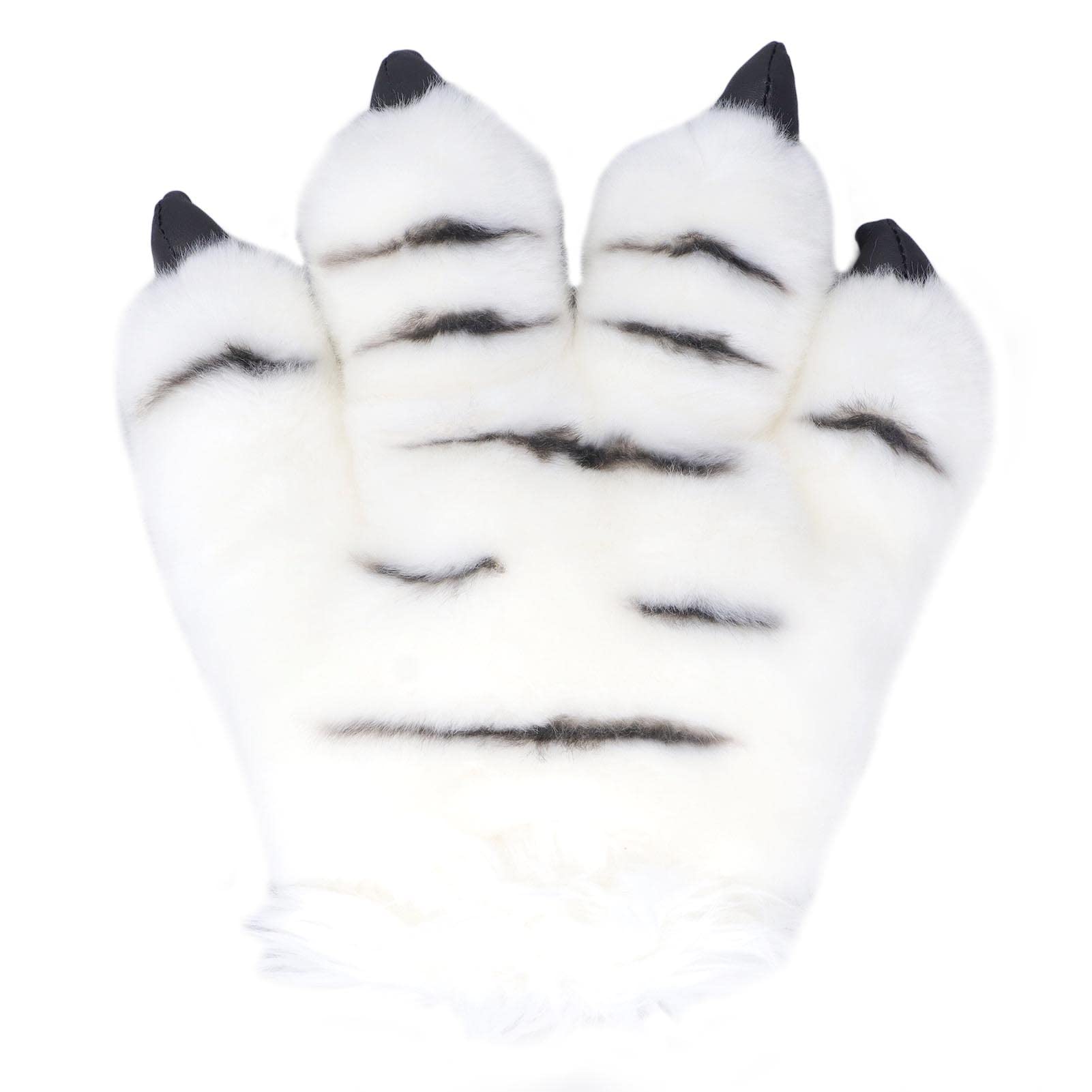 Deosdum Animal Claw Glove Mitts Fluffy Cute Tiger Hand Mitt Animal Costume for Cosplay Party Favors(White)