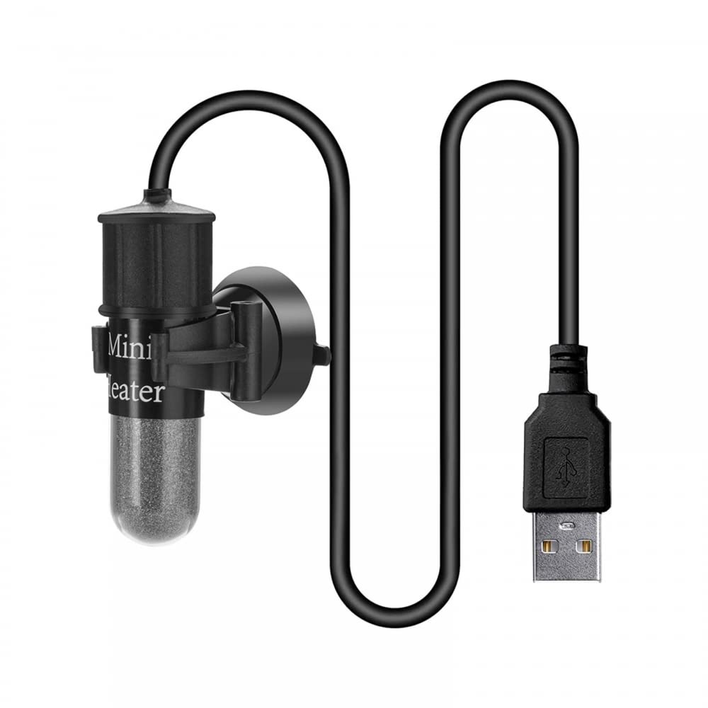 DONGKER Mini Submersible Heater,10W USB Aquarium Fish Tank Heater 26℃ Thermostat Heaters for 3L Fish Tank Saltwater Freshwater