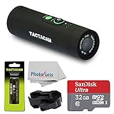 TACTACAM 4.0 With Flat Black Stabilizer + TACTACAM Rechargeable Battery + SanDisk Ultra 32GB microSDHC UHS-I Card with Adapter + Custom Gun Mount/Scope Mount + Cleaning Cloth - Full Accessory Bundle