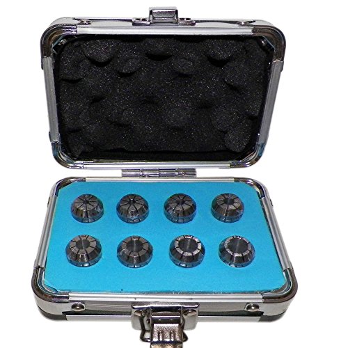ER16 COLLETS SET 8 PCs 1/8" to 3/8" FOR MILLING LATHE PRIME QUALITY WITH TESTED RUNOUT 0.0003"