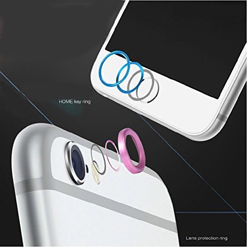 Tiankaid Metal Home button Cover Ring Protector Circle + Aluminum Alloy Camera Lens Cover Guard for IPHONE 6/6S Plus, silver