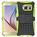 K-Xiang Samsung Galaxy S6 Case, (Armor Series) Heavy Duty Dual Layer Shockproof Silicone Phone Protective Case TPU Hybrid Kickstand Cover for Samsung Galaxy S6 (Green)