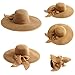 JOYEBUY Women Lady Big Bowknot Straw Hat Floppy Foldable Roll up UV Protection Beach Cap Sun Hat (Khaki)