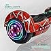 TechClic Spider Electric Hoverboard with Built-in Speaker and LED Side Lights Wheels self Balancing Scooter Dual Motors Hover Board UL2272 Certified (Red)