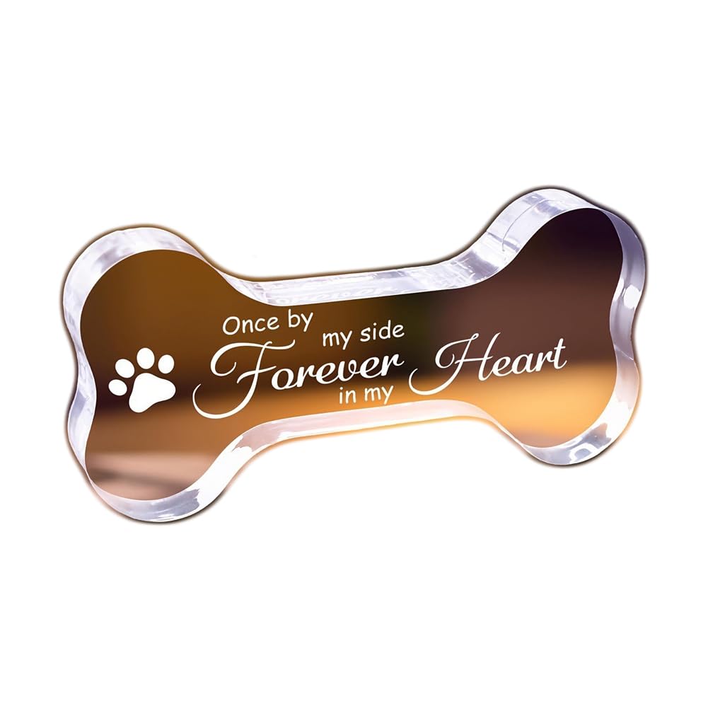 ARFUKA Pet Memorial Gift for Dog Acrylic Dog Bone Shaped Loss of Dog Sympathy Gift Pet Bereavement Gifts