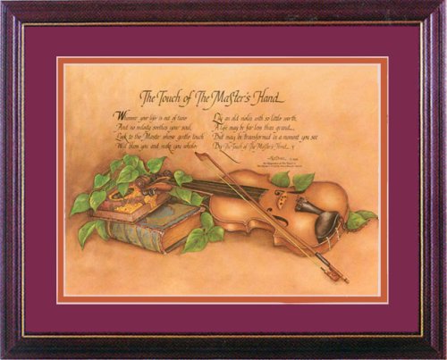 Touch of the Master's Hand Classic Christian Framed Music Art with Violin