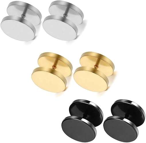 Amazon Aroncent ピアス セット ステンレス フェイクピアス シンプル 片耳 両耳 ピアス 軟骨ピアス 丸 14mm ボディピアス かっこいい ストーレト バーベル ゴールド シルバー ブラック 3ペア6個セット ジュエリー 通販