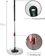 DIVCHI Microfiber Spin Mop and Bucket Set, Red/Gray, 45in Telescopic Handle view 5