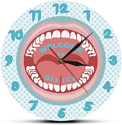 GWEFFX wall clock Personalized Your Name Dentist Wall Clock Custom Dentist Name Hygienist Sign Teeth Wall Clock Dental Clinic Dentistry Wall