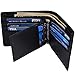 HOPSOOKEN RFID Leather Bifold Wallets Women Men Flipout Slim ID Wallet Trifold (Black (MID))