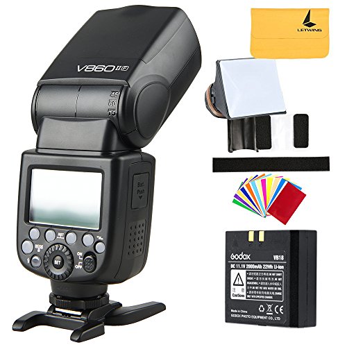 Godox V860II-F TTL Flash Speedlite pour Fuji FUJIFILM Caméra 2.4G sans Fil HSS 1/8000s avec Haute Performance Li-ION Batterie Compatible pour Fuji Fujifilm X-Pro2 X-T20 X-T2 X-Pro1 X100F Caméra etc